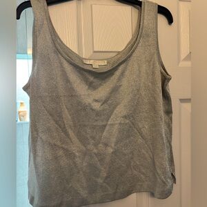 St. John Metallic Silver Women's Tank
